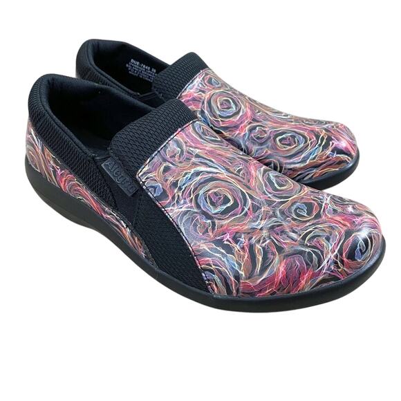NWOB Alegria Multicolor Abstract Print Slip On Comfort Shoes Nonslip Size EU 38 - Picture 1 of 9